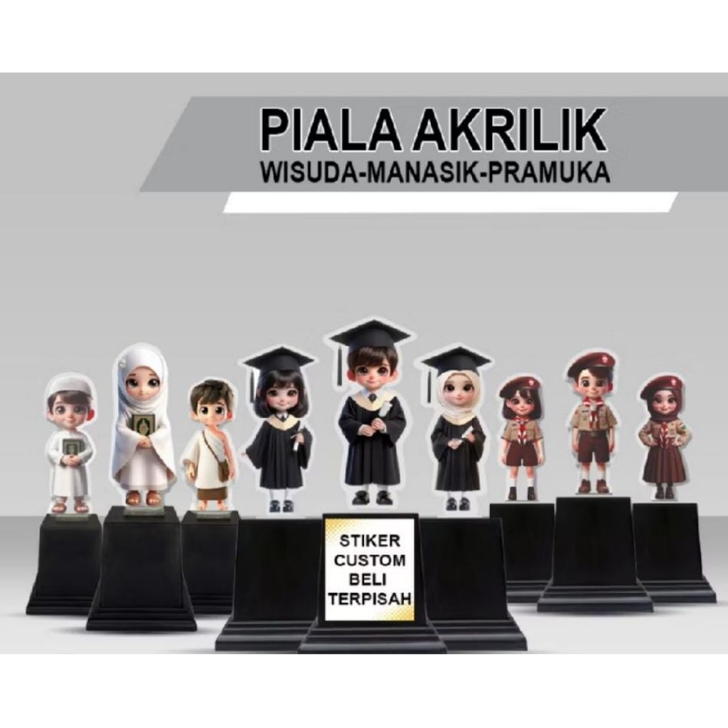 Piala Akrilik Wisuda Sekolah SD TK PAUD Anak Plakat Tropi Hadiah Souvenir