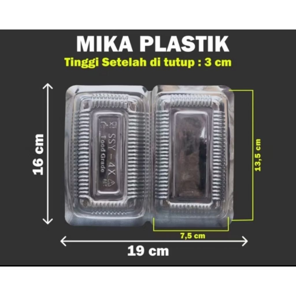 isi 100pcs Mika DDM 4X Mika plastik Mika bening tempat Bolu Mika Nasi Kuning