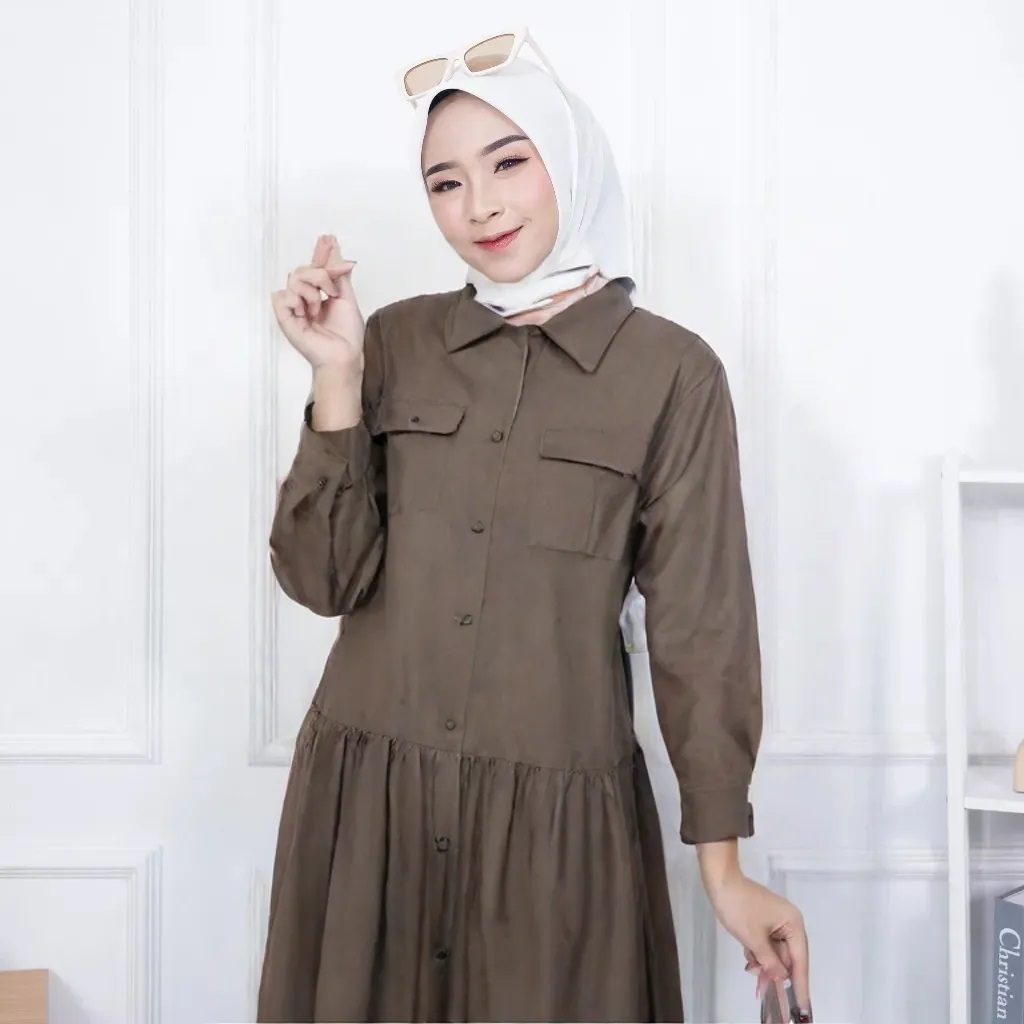 Gamis Toyobo Alia dress maxi model susun remple