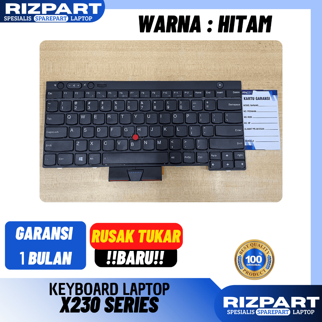KEYBOARD LAPTOP SERI THINKPAD T430 T530 L430 X230 W530 BLACK ORIGINAL