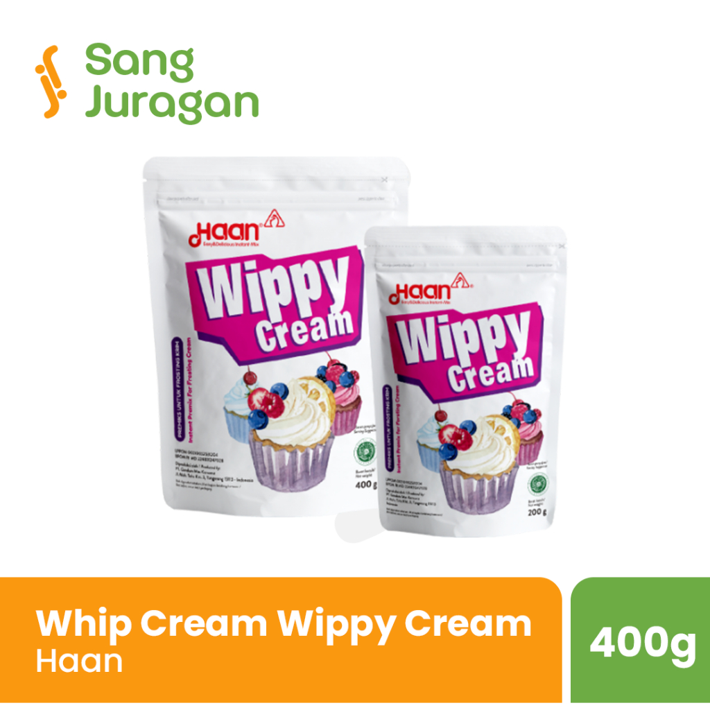

Haan Wippy Cream Pouch 200GR dan 400GR / Whipping Cream Bubuk / Wipping Cream / Tepung Whip Krim / Whipping Cream Bubuk