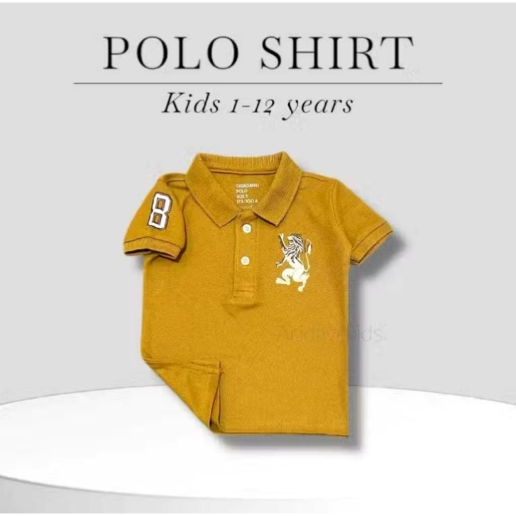 Baju polo giordano anak laki-laki 1 tahun-12 tahun | kaos Krah giordano anak laki laki original