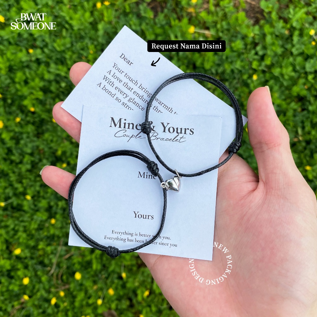 [Free Box] Gelang Couple "Lv Magnet" Bisa Request Nama Gelang Magnet - Bwatsomeone Bracelet