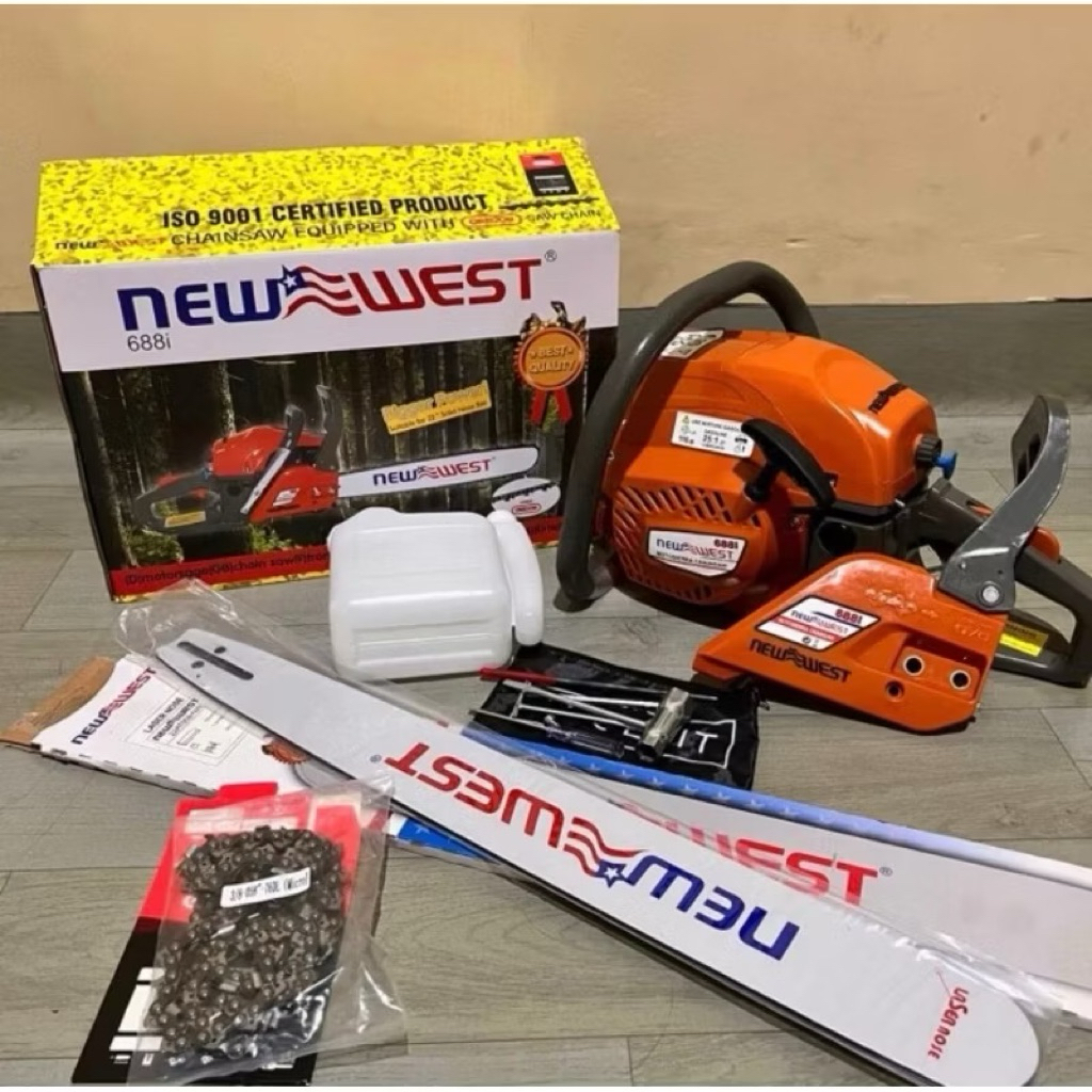 Mesin Chainsaw Senso NEW WEST 688 i Bar 22 Inch Fullset Komplit