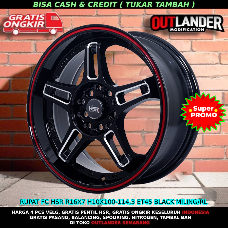 velg racing ring16 palang 5 untuk mobil Luxio Taruna Oxxy Terios Civic dll hsr rupat ring16