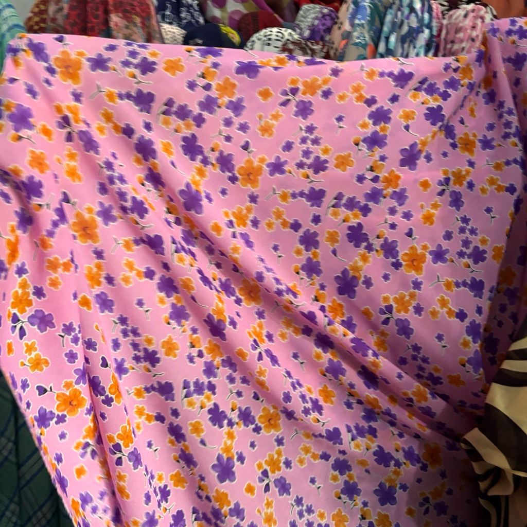 Kain Sifon Motif Bunga Kecil - Kain Sifon Babydoll Ceruty Premium Halus Lembut Adem Terbaru Murah Gr