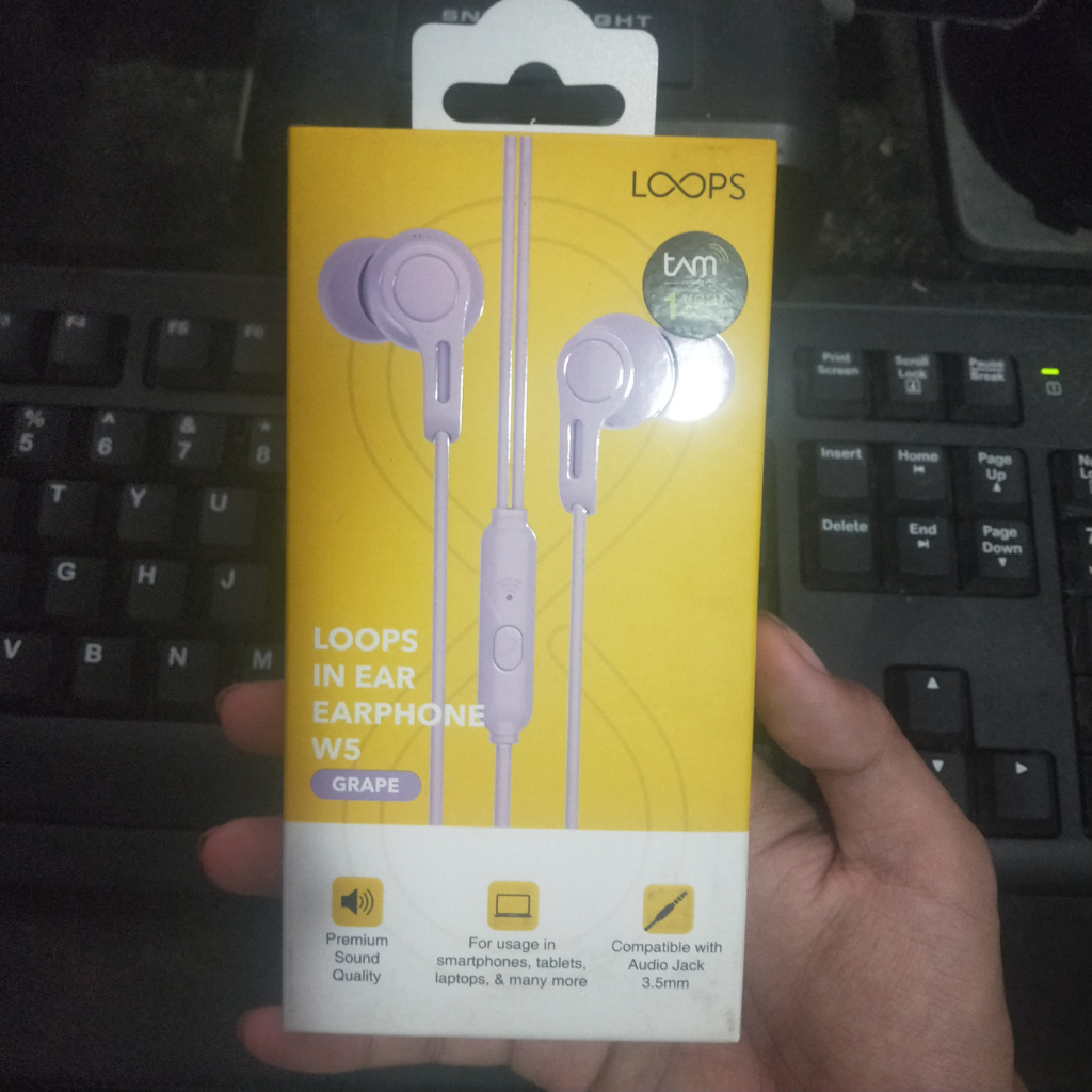 LOOPS In Ear Earphone W5 - Grape LOOPS Earphone W5 LOOPS W5 TAM