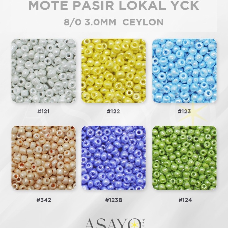 Mote YCK 8 Ceylon Round Glass Beads Manik Pasir 45gram