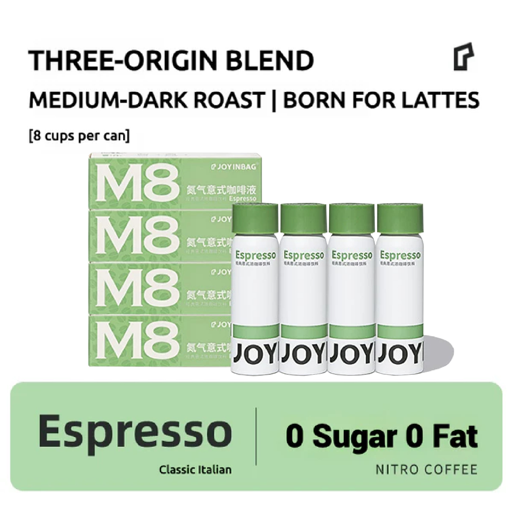 

[ 4pcs ] JOYINBAG M8 Espresso Nitro Coffee [ Classic Espresso ] 8 Espresso Shots Per Can