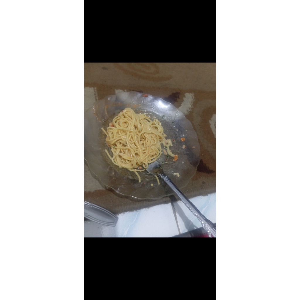 

Mie spageti ikan ayam