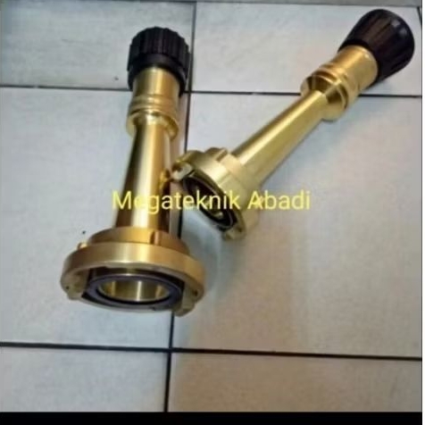 Nozle pemadam 2,5 inch Storz jet spray full kuningan type pendek