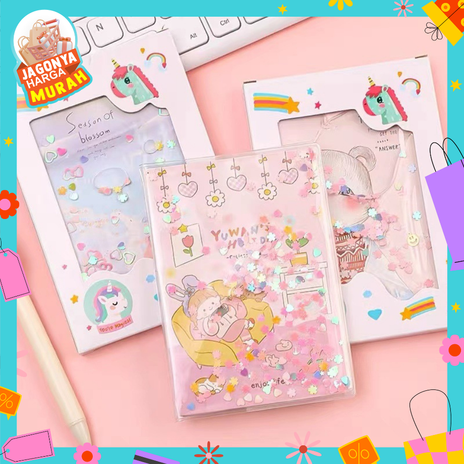 

JHM Notebook Glitter Motif Kartun Buku Tulis Anak Glitter Karakter Buku Diary Kreatif Untuk Anak Anak
