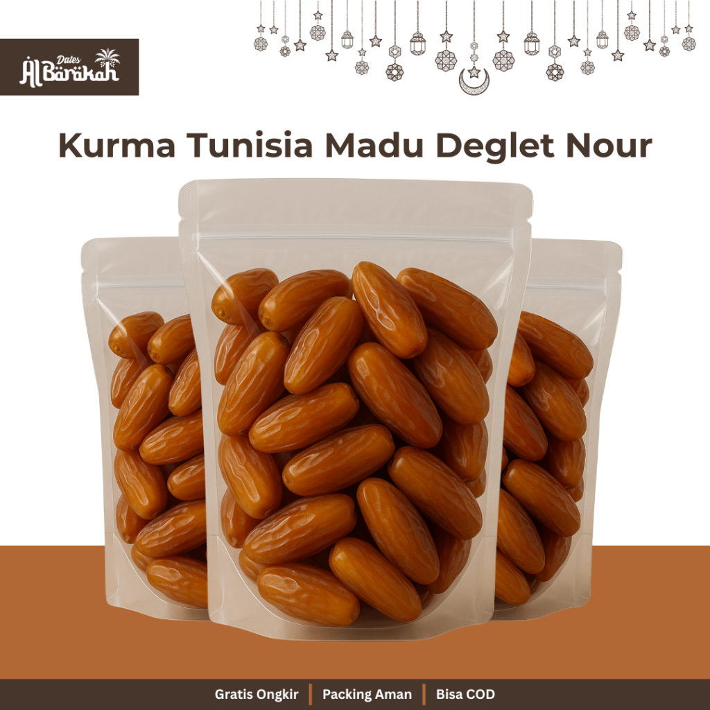 

Kurma Tunisia Madu High Quality Deglet Noor Kemasan Standing Pouch Premium Original Oleh Oleh Haji