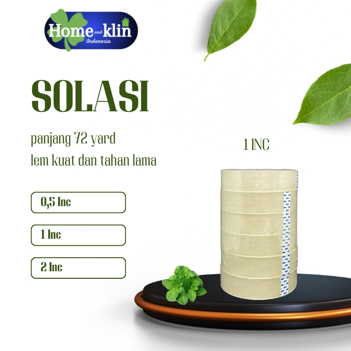 

SOLASI 1 inc (2,54cm) selotip bening newcleanz