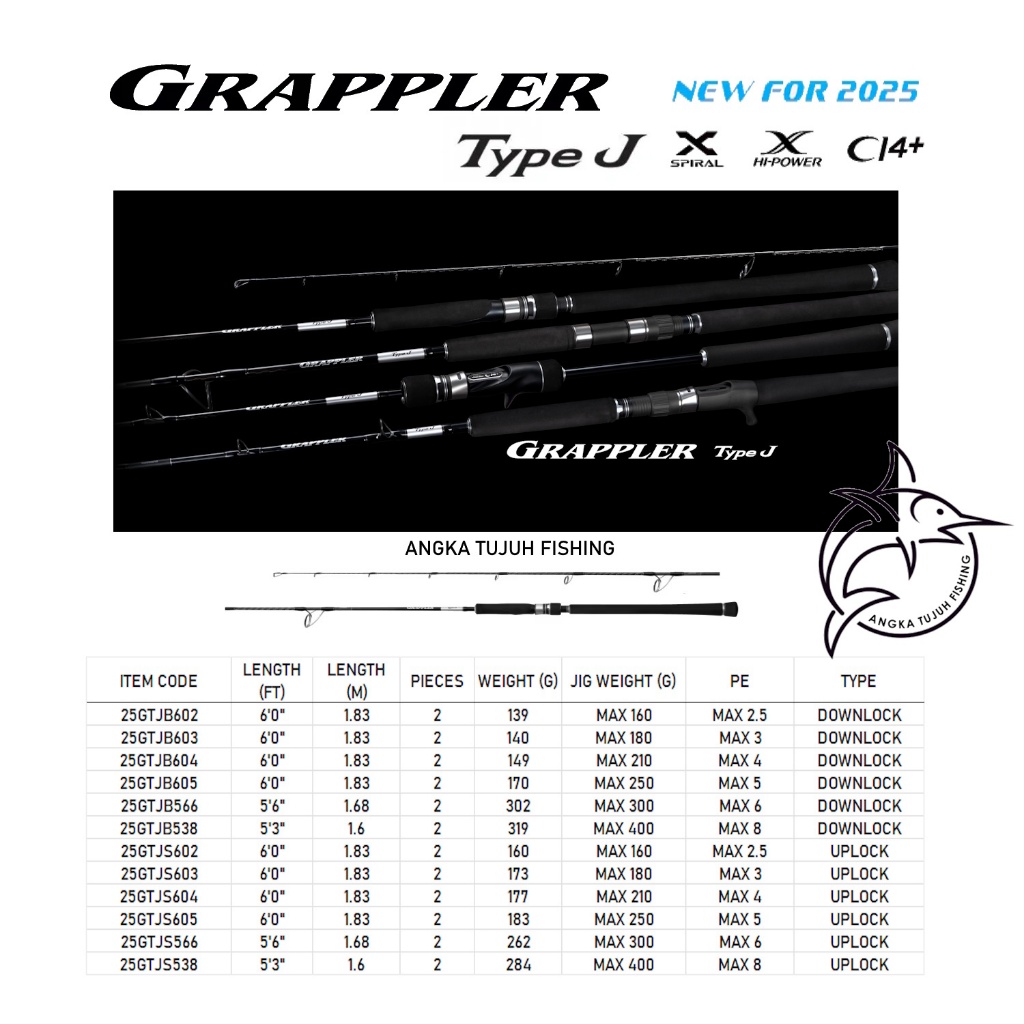 Jigging Rod Shimano Grappler Type J Model 2025 Joran Pancing