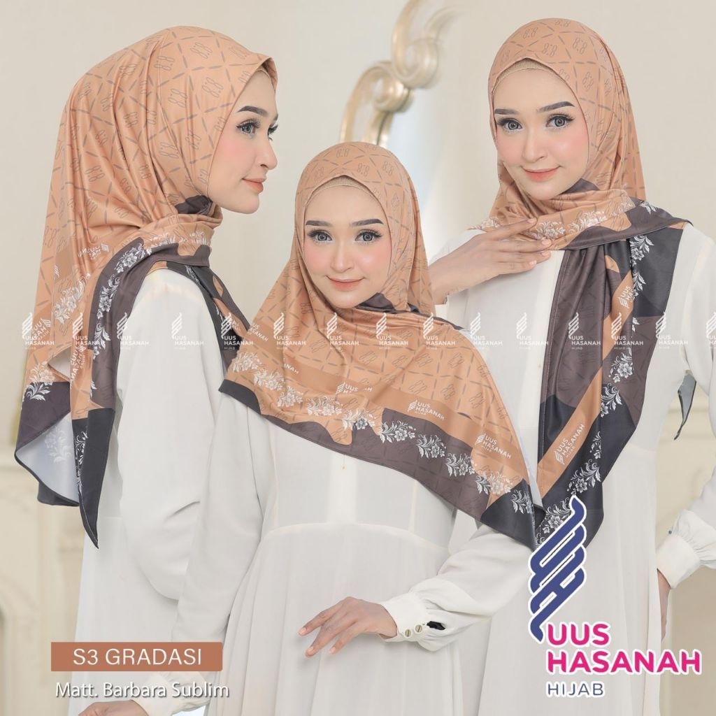 (UH Hijab) SEGITIGA GRADASI•segitiga instan motif sublim•hijab instan non pet•kerudung bergo instan•