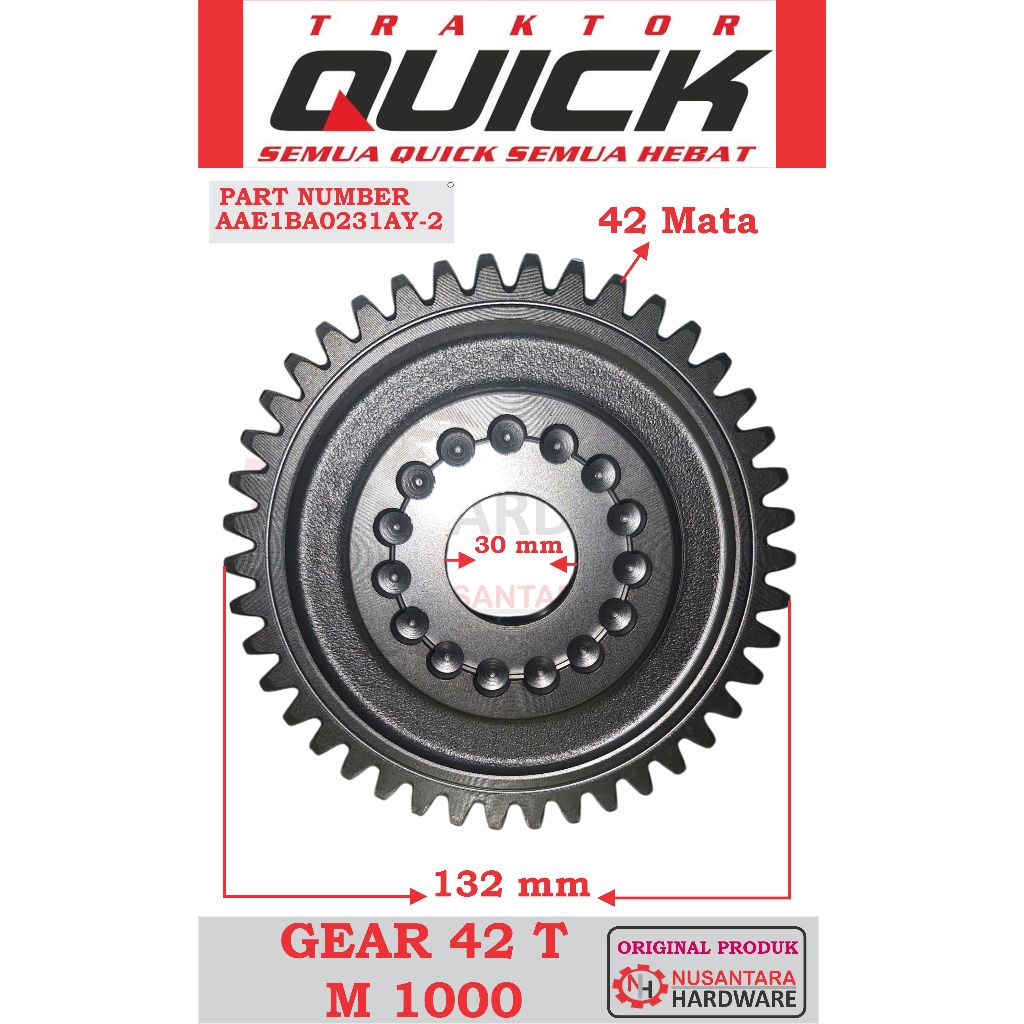 gear 42 t quick m 1000, gigi 42 mata traktor quick m 1000, gir 42 mata m1000, spare part traktor qui