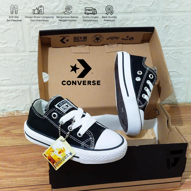 Sepatu Sekolah Anak Laki Laki Sepatu Converse Allstar Sekolah Anak TK SD - Sepatu Hitam Sepatu Sekol