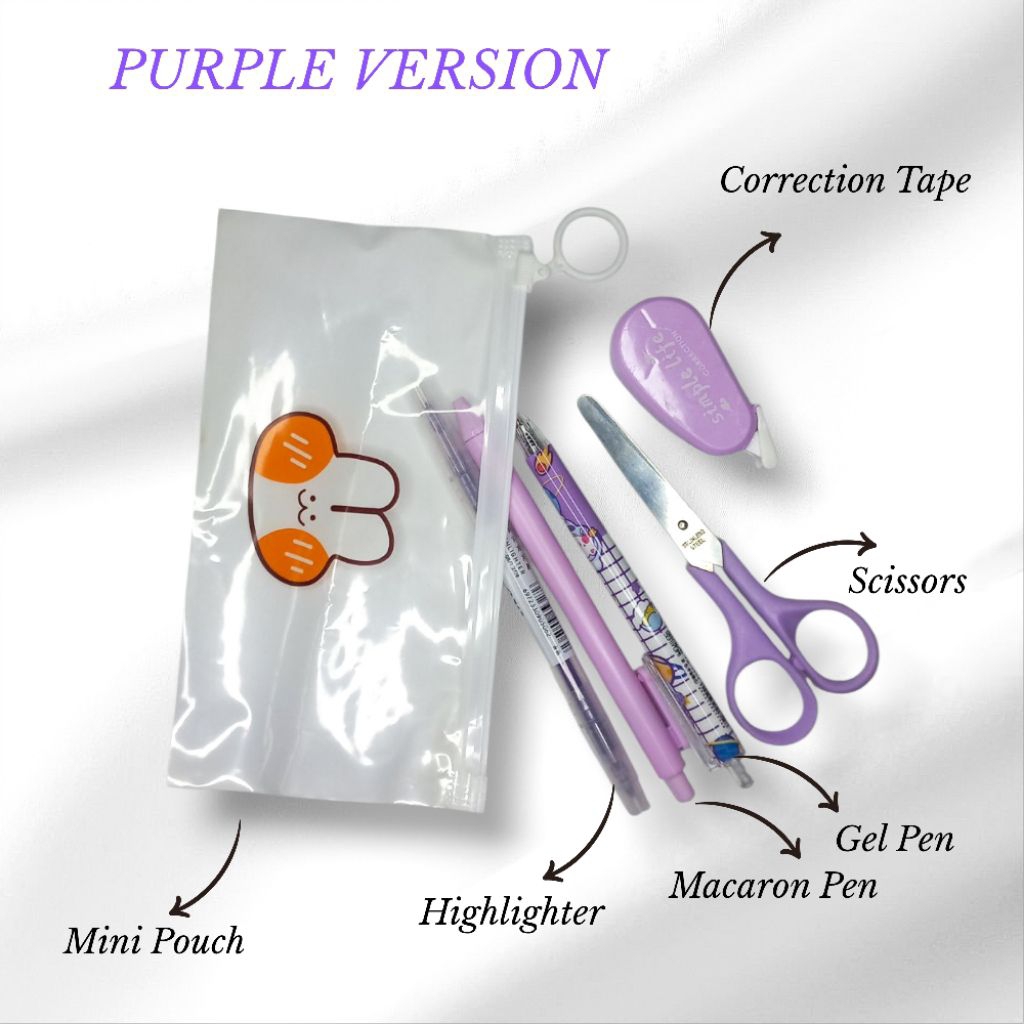 

Paket alat tulis mini 5 in 1 warna ungu / hadiah ulang tahun/ kado/gift/hadiah kenaikan kelas/hadiah juara kelas/kado teman, sahabat, pacar