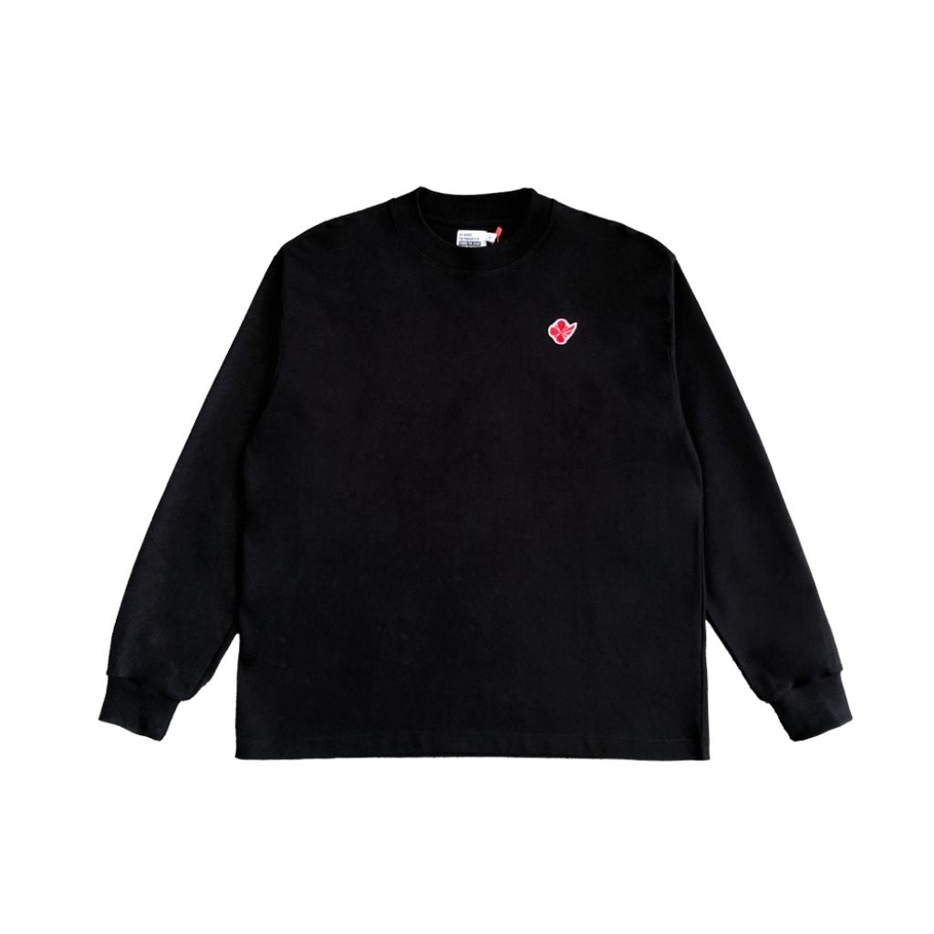 FTJ - Fabric The Jeans - T-Shirt Logo Bordir Long Sleeve and Short Black Heavyweight Cotton