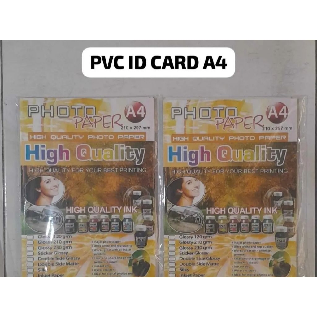 

PVC id card kertas A4