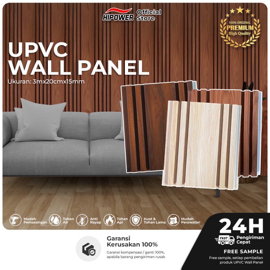 HiPower WPC 3 meter - Tipe E WPC wall panel / PVC wall panel / wood panel WPC / UPVC wall panel