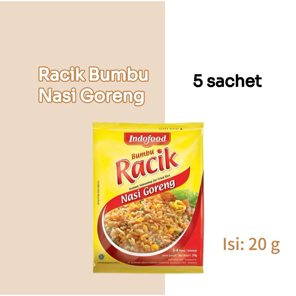 

Racik Bumbu Nasi Goreng Kemasan 20g @5 sachet