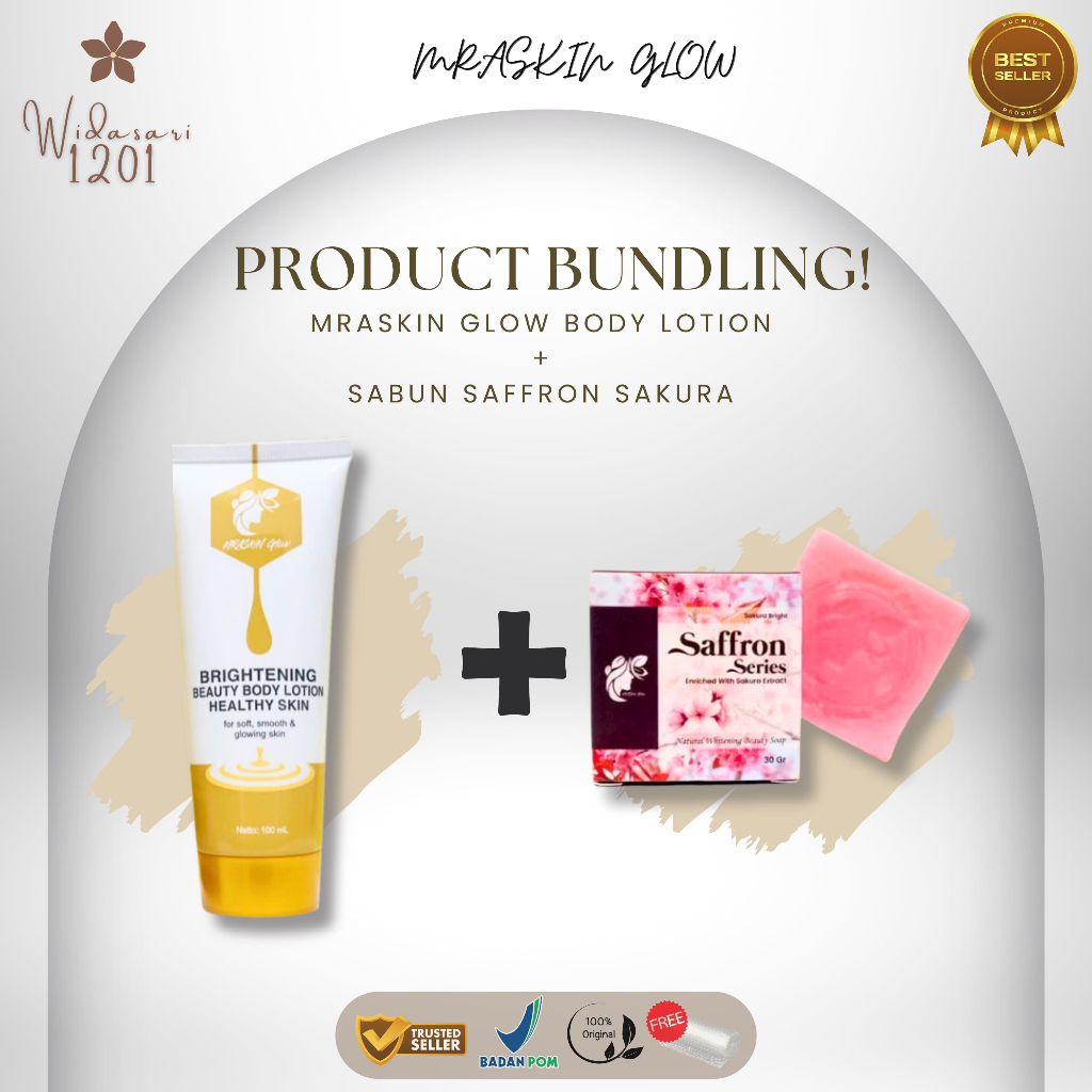 [Bundling] body lotion mraskin glow dan sabun saffron sakura/ lavender