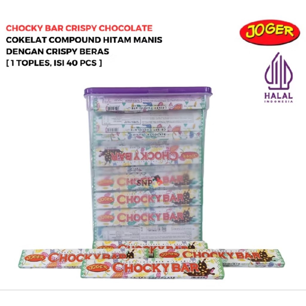 

JOGER CHOCKY BAR CRISPY CHOCOLATE [ 1 TOPLES ISI 40 PCS ]