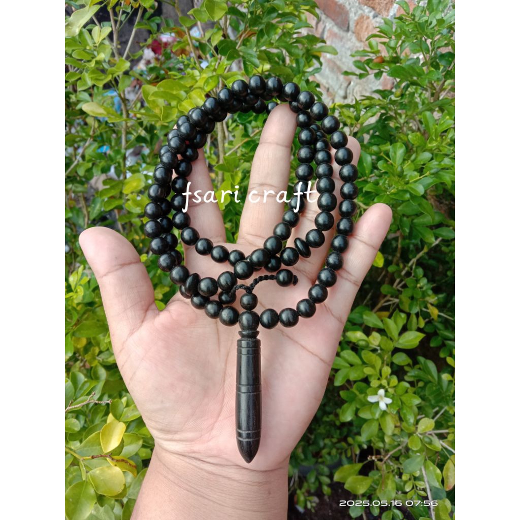 FATMA CALINA - Kalung tasbih galih kelor 8 mm kalung galih kelor/ kayu hitam