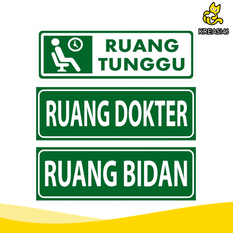 

SIGN AKRILIK RUANG TUNGGU DOKTER RUANG BIDAN SIGNAGE UKURAN 10CM X 30CM