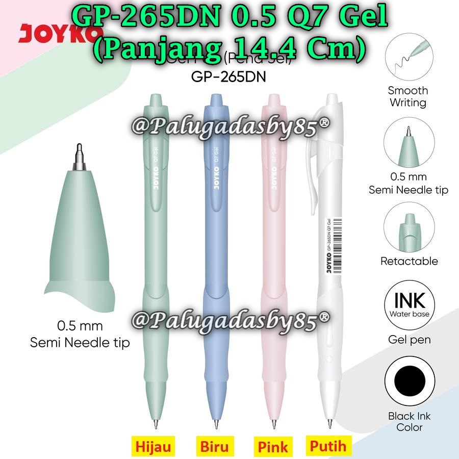 

(1 Pak/12) GROSIR Gelpen JOYKO GP-265DN Q7 Gel 0.5 Hitam / Gel Pen Pulpen Pena GP-265DN (Pak/12)