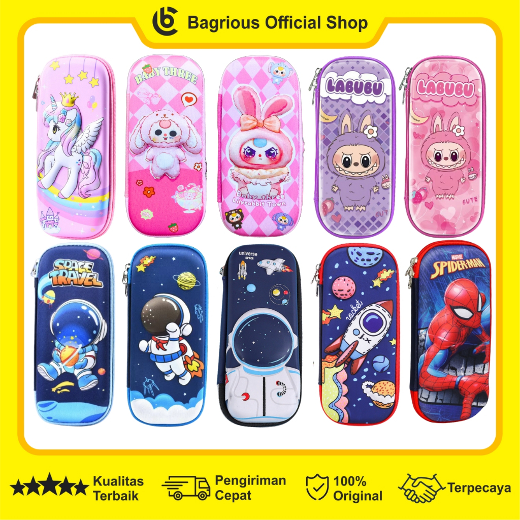 

Tempat Pensil Anak Perempuan Laki-laki Kotak Pensil 3D Karakter Timbul Tempat Alas Tulis Import PC