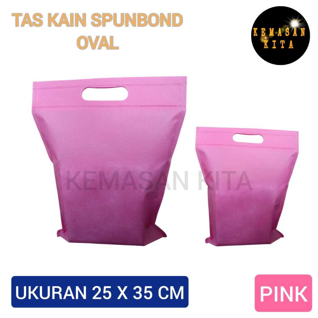 

Tas Spunbond Oval 25x35 Goodie Bag Spoundbond Bag Gift Souvenir "PINK