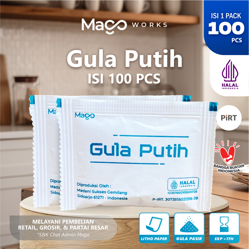 

Madani Sukses Gemilang / Gula Sachet / 1 Pack isi 100 pcs