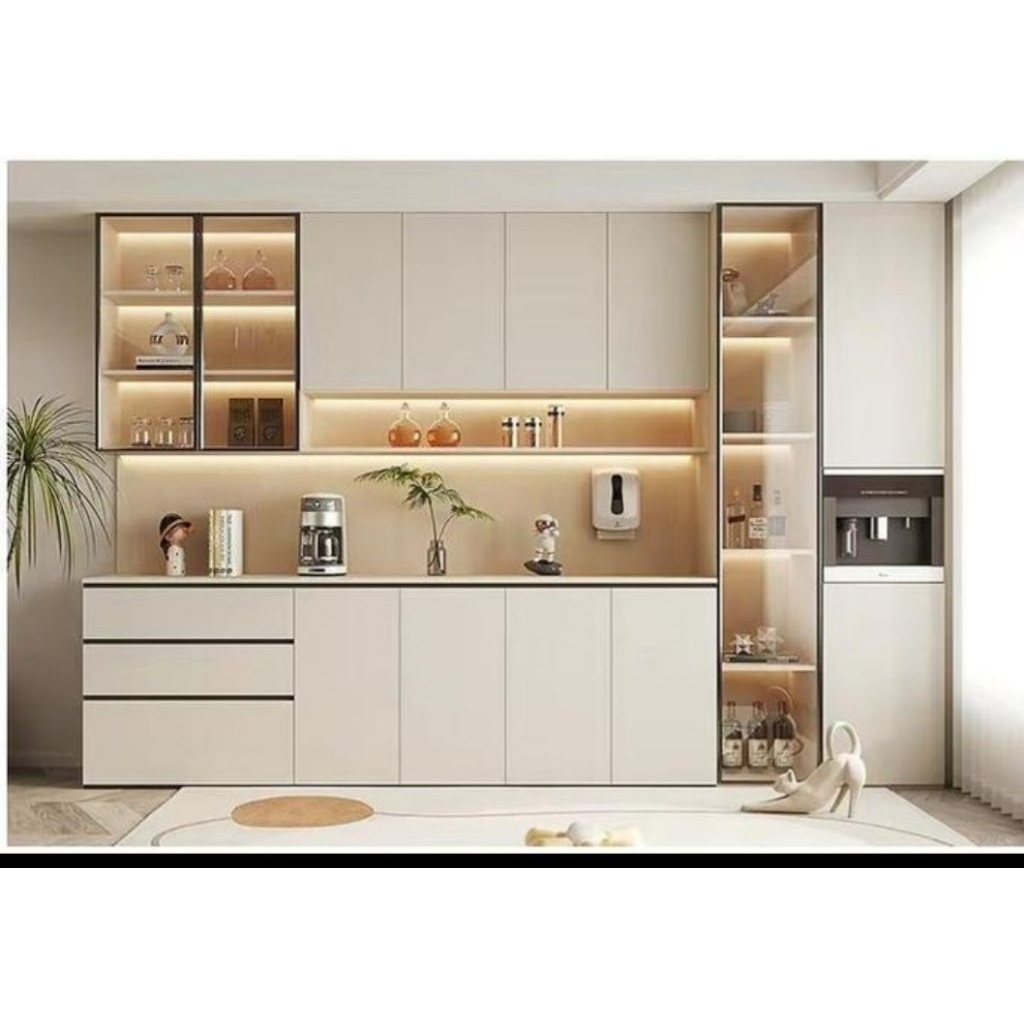 kitchen set minimalis industrial moderen kitchen set HPL custom pvc duco