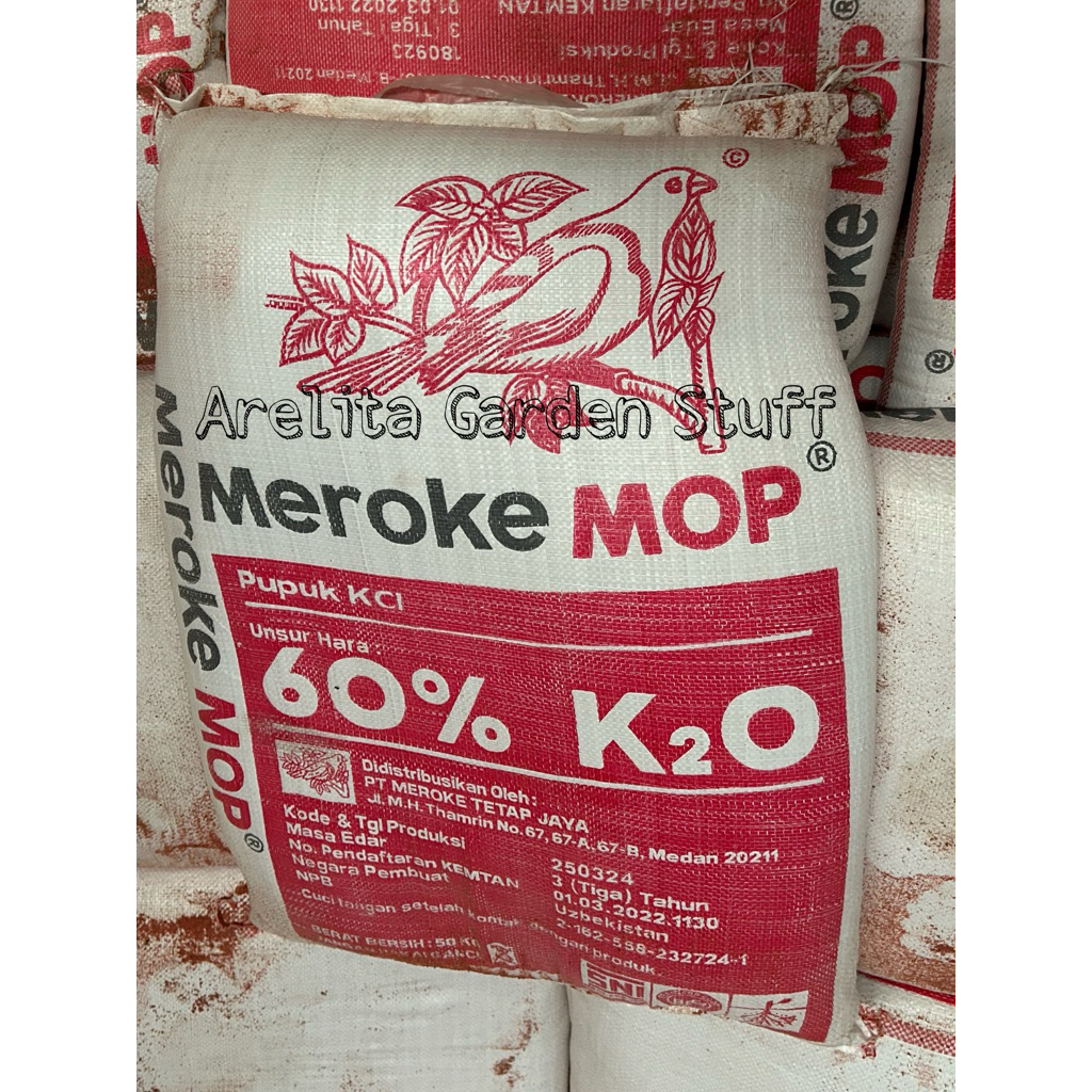 Pupuk KCL Meroke MOP K2O :60% Kemasan 50kg