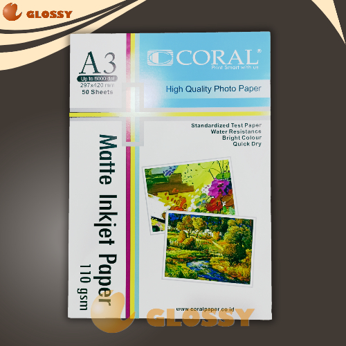 

Ay00! Coral Matte Inkjet Paper A3 110 gsm 50 Lembar