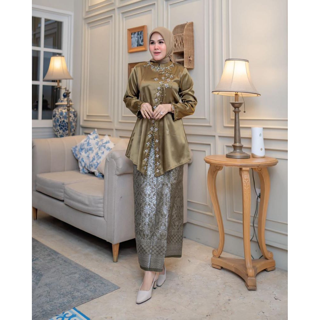 BISA COD//SET TUNIK SATIN BRIDAL ROK SONGKET MURAH//SET KEBAYA SIMPLE//SET KEBAYA SATIN PAYET//SET K