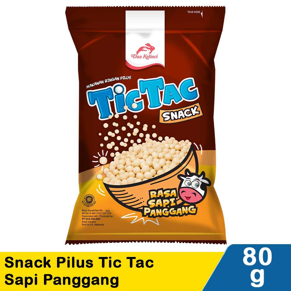 

DUA KELINCI SNACK PILUS TIC TAC SAPI PANGGANG PCK 80g