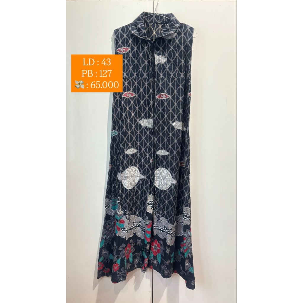Outer Overall Batik Hitam (preloved)