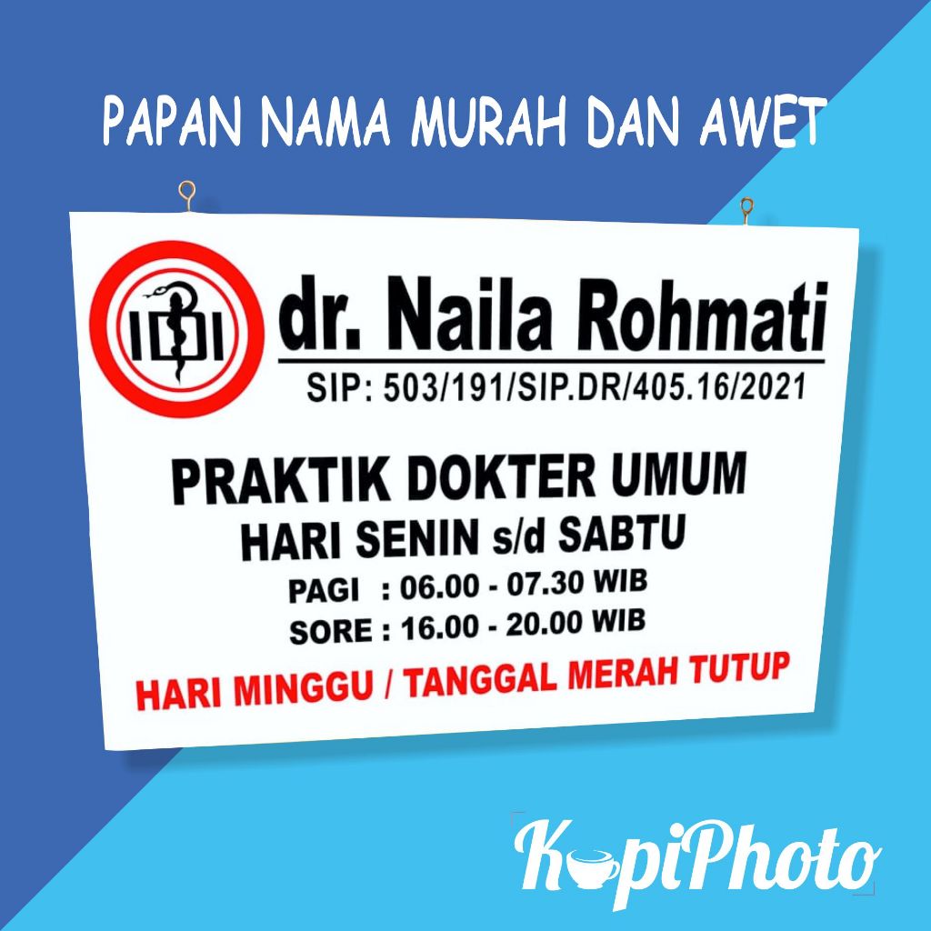 PAPAN NAMA DOKTER PRAKTEK / DOKTER PRAKTIK SPESIALIS / DOKTER GIGI/PAPAN APOTIK