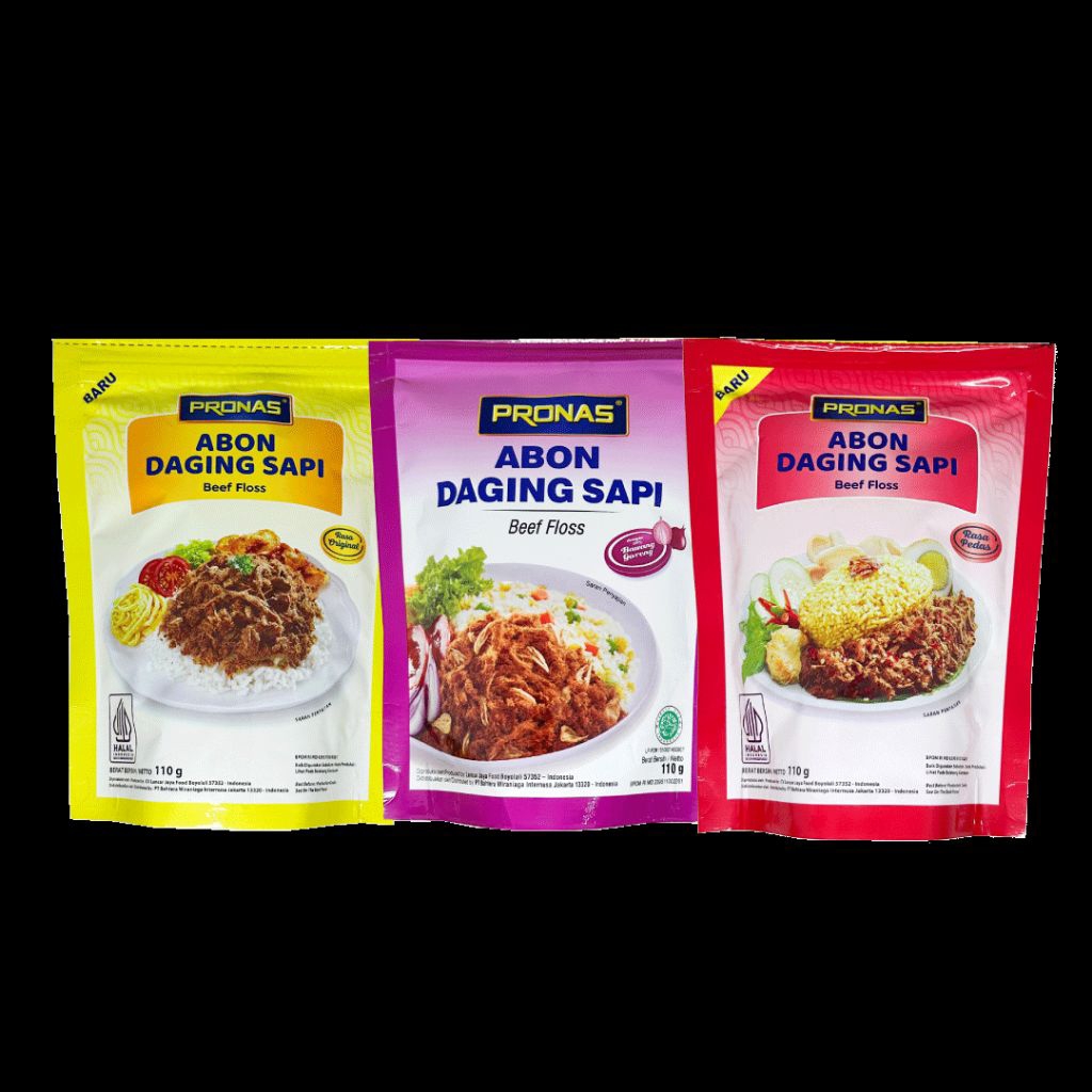 

Pronas Abon Daging Sapi 3varian Ori / bawang / pedas 100gr