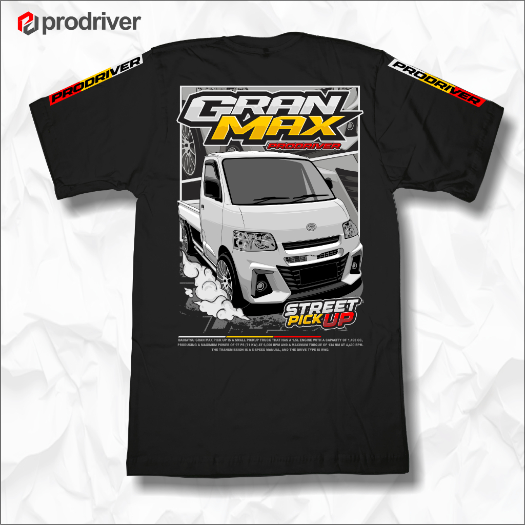 Cod Kaos Pick Up Granmax PDR012 Lengan Pendek Crew Neck Atasan Driver Muda Tshirt Dewasa