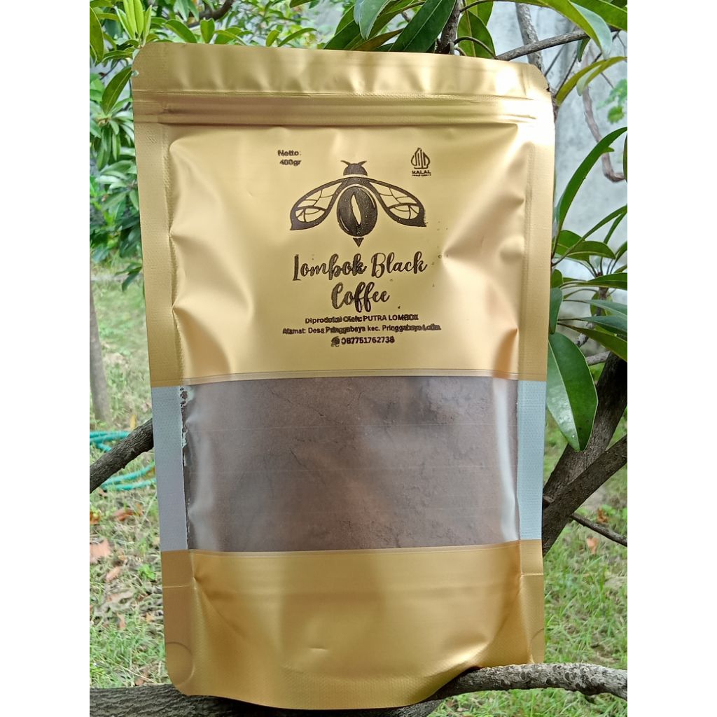 

Kopi bubuk hitam "Putra Lombok" isi 400gram
