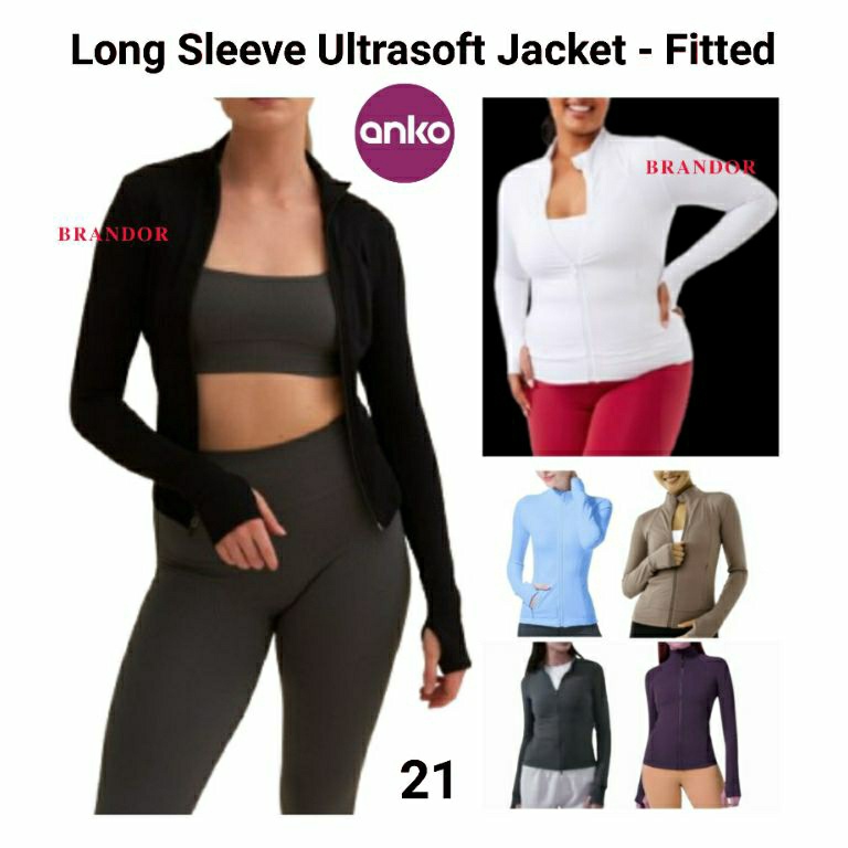 KODE K82F Brandor  ACTIVE LONG SLEEVE ULTRA SOFT JACKET FULL ZIPPER  Anko anjc21  Gym Yoga Fitness R