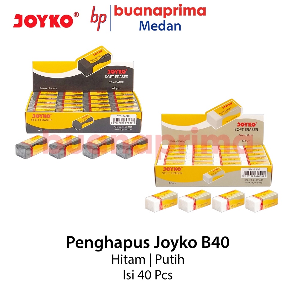 

KODE D45B PENGHAPUS Joyko B4 Per Box Isi 4 Pcs Stip Pensil Eraser Pencil Putih Hitam