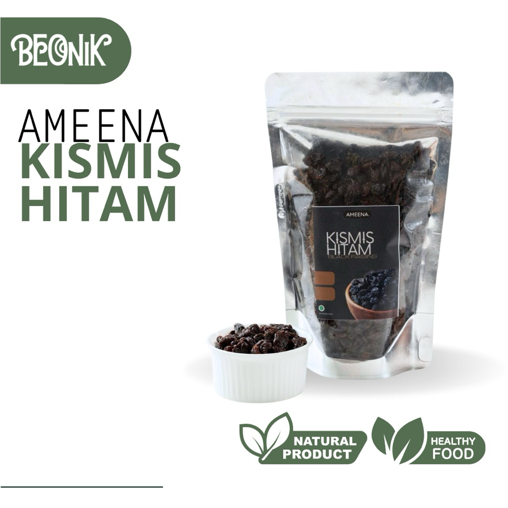

Kismis Hitam 250gr Ameena Premium Quality | Black Raisin Natural Super Food