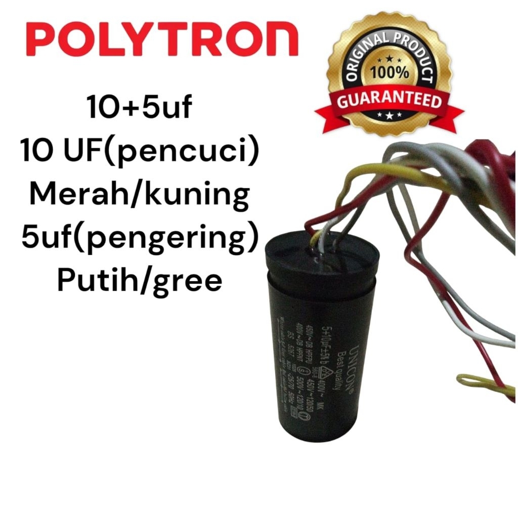 Kapasitor Kapasitor mesin cuci 2 tabung Polytron
