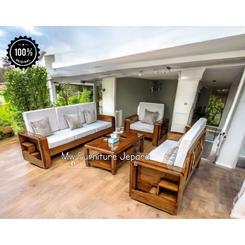 Kursi Sofa Tamu Minimalis Modern Jati Luxury & Meja Tamu/Kursi Sofa Ruang Tamu Minimalis Modern